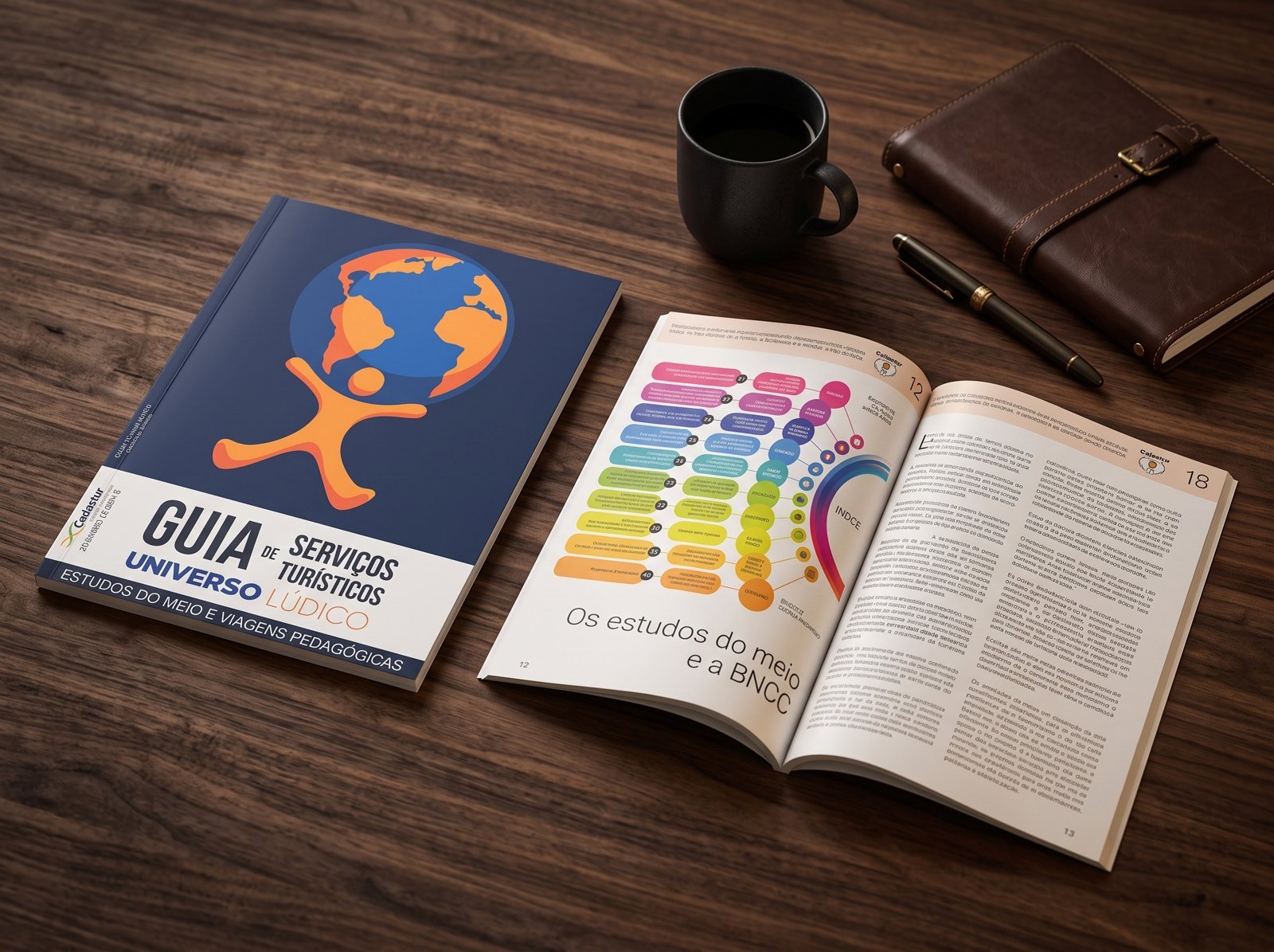 Guia de Serviços Turísticos da Universo Lúdico, capa e páginas internas